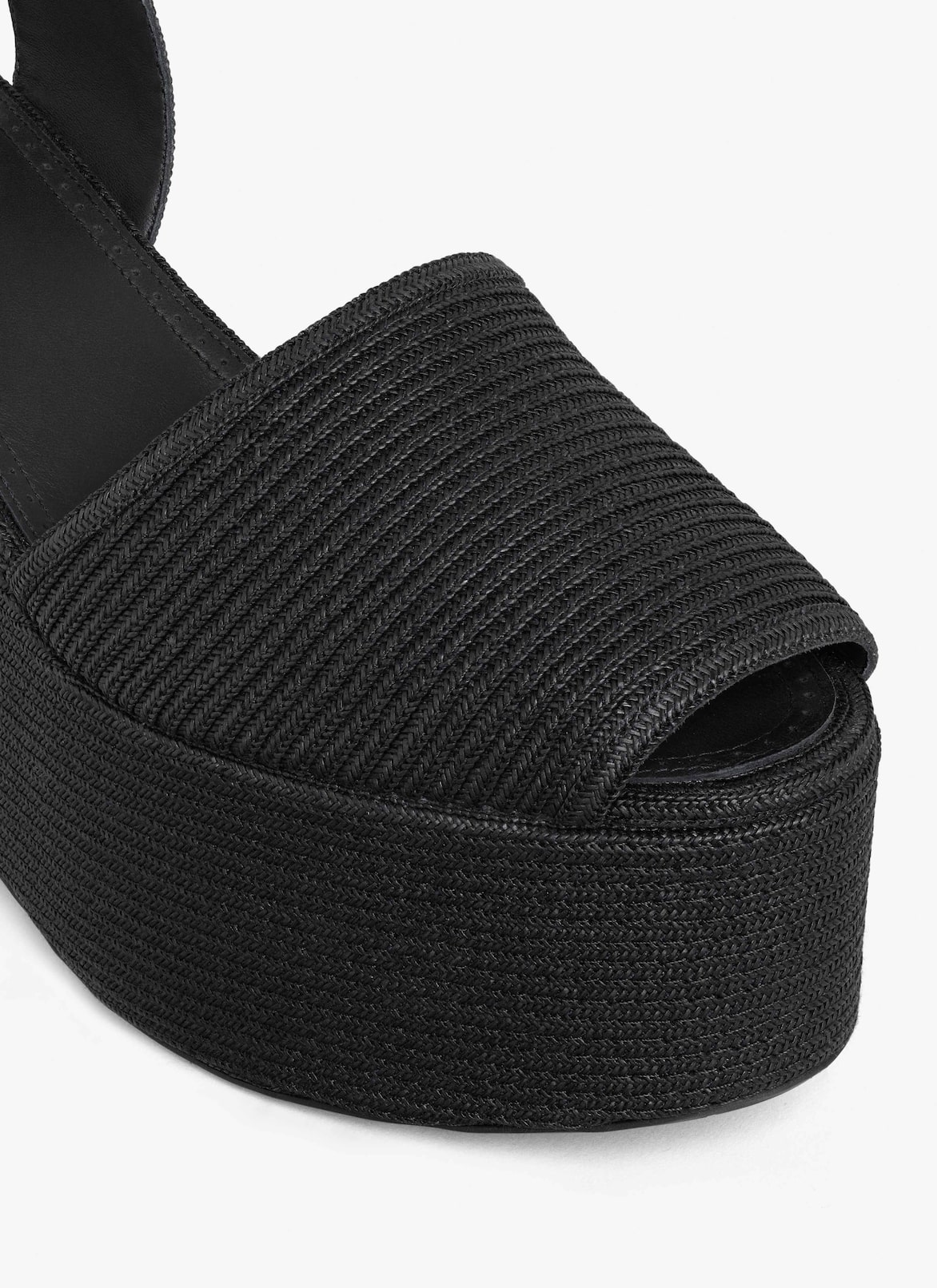 WEDGE SANDALS IN PAPER STRAW ALAÏA BLACK WEDGE SANDALS IN PAPER STRAW